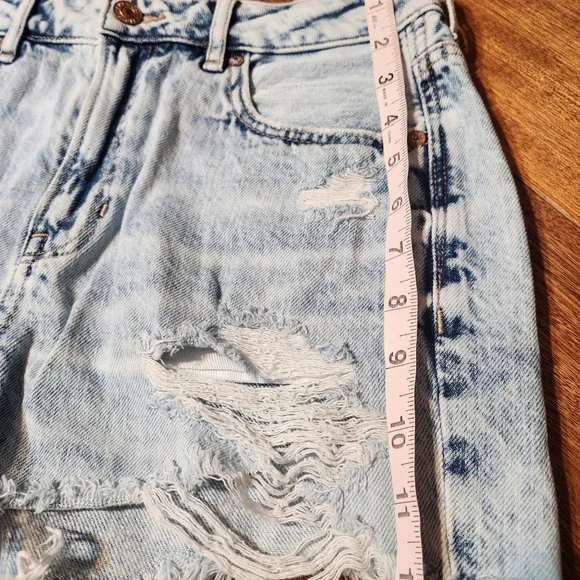 American Eagle Distressed Light Blue Denim Shorts Teen  Sz 4 - Picture 11 of 13